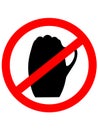 No beer sign with beerglass.Prohibition sign icon. Royalty Free Stock Photo