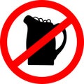 No beer sign. illustration with beerglass. Royalty Free Stock Photo