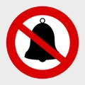 No bell icon. No ringtone symbol. Vector illustration isolated on grey