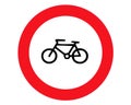 No bicycle, bike prohibited flat icon. Traffic and road sign, vector graphics. Solid pattern on white background Royalty Free Stock Photo