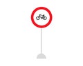 No bicycle, bike prohibited flat icon. Traffic and road sign, vector graphics. Solid pattern on white background Royalty Free Stock Photo