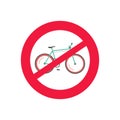 No bicycle vector road sign, restriction of bike, cycling prohibited Royalty Free Stock Photo