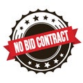 NO BID CONTRACT text on red brown ribbon stamp