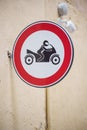 Bike prohibited warning sign