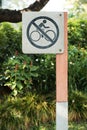 No bikes sign outdoor Royalty Free Stock Photo
