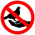 No birds feeding vector sign Royalty Free Stock Photo