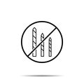 No bits, carbide, drill icon. Simple thin line, outline vector of construction tools ban, prohibition, forbiddance icons for ui