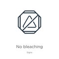 No bleaching icon. Thin linear no bleaching outline icon isolated on white background from signs collection. Line vector no