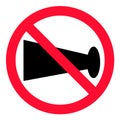 No blowing of horn icon on white background. flat style. no horn Royalty Free Stock Photo