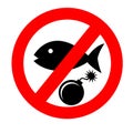 No bombing fish sign vector Royalty Free Stock Photo