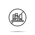 No books, cupboard icon. Simple thin line, outline vector of book ban, prohibition, forbiddance icons for ui and ux, website or