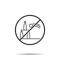 No Bottle shoot icon. Simple thin line, outline vector of amusement ban, prohibition, embargo, interdict, forbiddance icons for ui