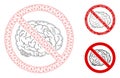 No Brain Vector Mesh Carcass Model and Triangle Mosaic Icon Royalty Free Stock Photo