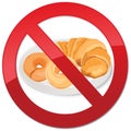 No bread - gluten free icon illustration