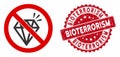 No Brilliant Icon with Textured Bioterrorism Seal Royalty Free Stock Photo