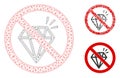 No Brilliant Vector Mesh Wire Frame Model and Triangle Mosaic Icon