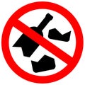 No broken glass vector warning sign