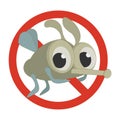 No Bugs or No mosquitoes sign made in a cartoon style.