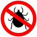 No bugs sign, pest control icon