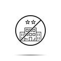 No building, hotel, two, stars icon. Simple thin line, outline vector of hotel service ban, prohibition, forbiddance icons for ui Royalty Free Stock Photo