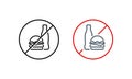 No burger, no drink icon. No fast food. Unhealthy food. Vector on isolated white background. EPS 10