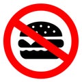 No eat burger vector sign