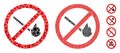 No burning match Composition Icon of Bumpy Parts Royalty Free Stock Photo