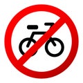 No bicycle sign icon vector Royalty Free Stock Photo