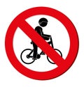 No bycicle prohibited sign