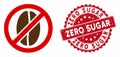 No Caffeine Icon with Textured Zero Sugar Seal