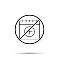 No calendar, add icon. Simple thin line, outline vector of calendar ban, prohibition, embargo, interdict, forbiddance icons for ui Royalty Free Stock Photo