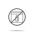 No calendar, like icon. Simple thin line, outline vector of calendar ban, prohibition, embargo, interdict, forbiddance icons for