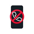 No call icon for smartphone. Prohibition sign. No phone talking. Vector EPS 10. Isolated on white background Royalty Free Stock Photo