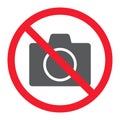 No camera glyph icon, prohibition and forbidden Royalty Free Stock Photo