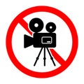 No camera icon. Video camera is prohibited. Stop camera icon Royalty Free Stock Photo