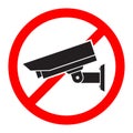 No camera icon. Video camera is prohibited. Stop camera icon Royalty Free Stock Photo