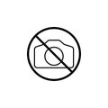 No camera line icon, prohibition sign, forbidden Royalty Free Stock Photo