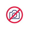 no camera, no photo sign, vector icon Royalty Free Stock Photo
