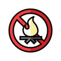 no campfires emergency color icon vector illustration