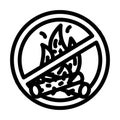 no campfires emergency line icon vector illustration