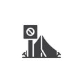 No camping prohibition sign vector icon