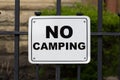 No Camping Sign Royalty Free Stock Photo