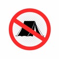 No camping sign symbol icon Royalty Free Stock Photo