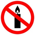 No candles allowed sign Royalty Free Stock Photo