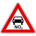 NO2 car and attention sign