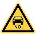 NO2 car and danger sign