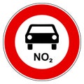 NO2 car and prohibition sign Royalty Free Stock Photo