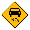 NO2 car and road sign