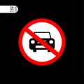 No car sign. Parking prohibited sign ,icon - vector illustration