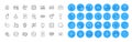 No card, Approved mail and Sound wave line icons pack. For web app. Color icon buttons. Vector